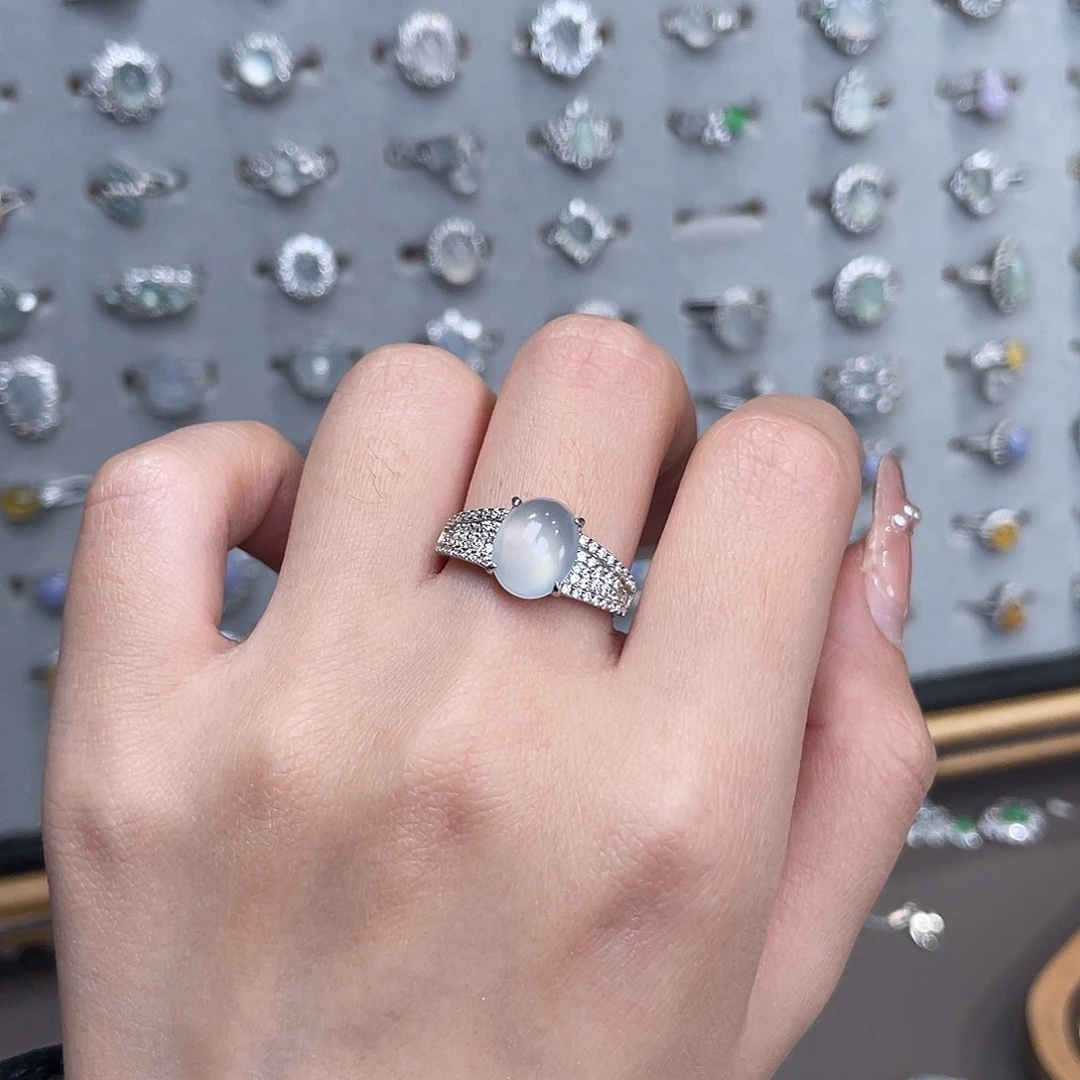 翡翠银S925镶嵌戒指