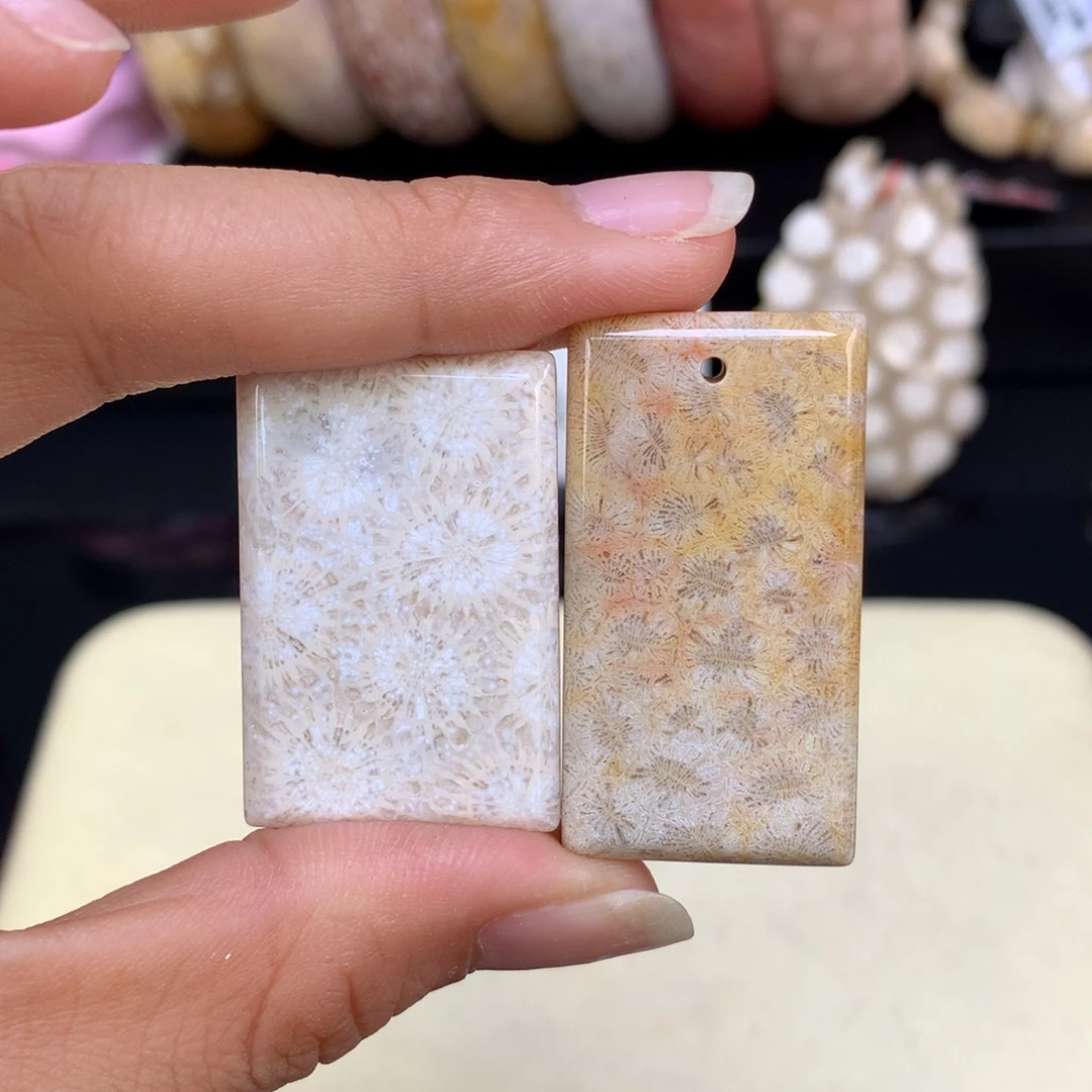 硅化珊瑚（珊瑚玉）未镶嵌吊坠(赠链)福利吊坠（69号）