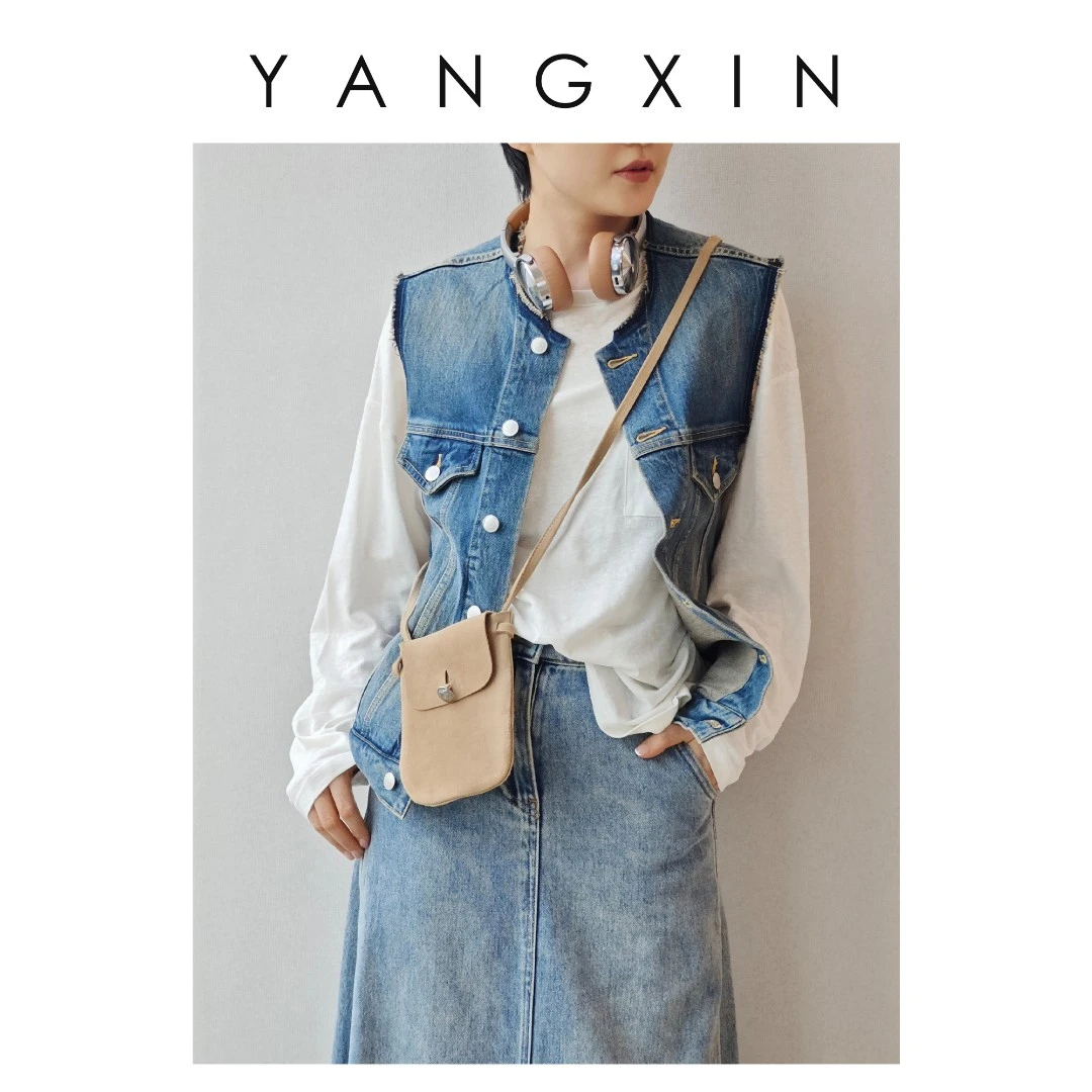 【无龄·杨昕】时尚通勤显瘦百搭无袖牛仔马甲