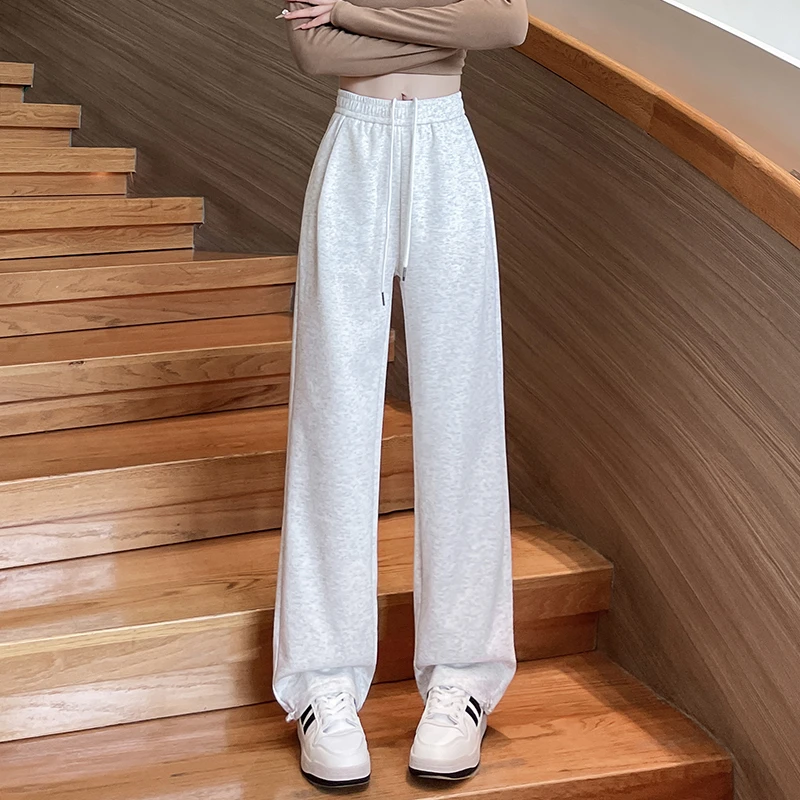 保暖高腰休闲裤阔腿裤长裤加绒百搭窄版香蕉裤子女款爆款2025新款