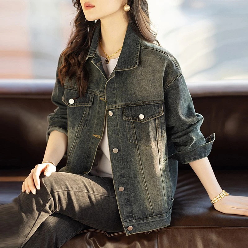 法芬图秋季牛仔短外套女款春秋2025新款欧货爆款轻奢高级感洋派夹