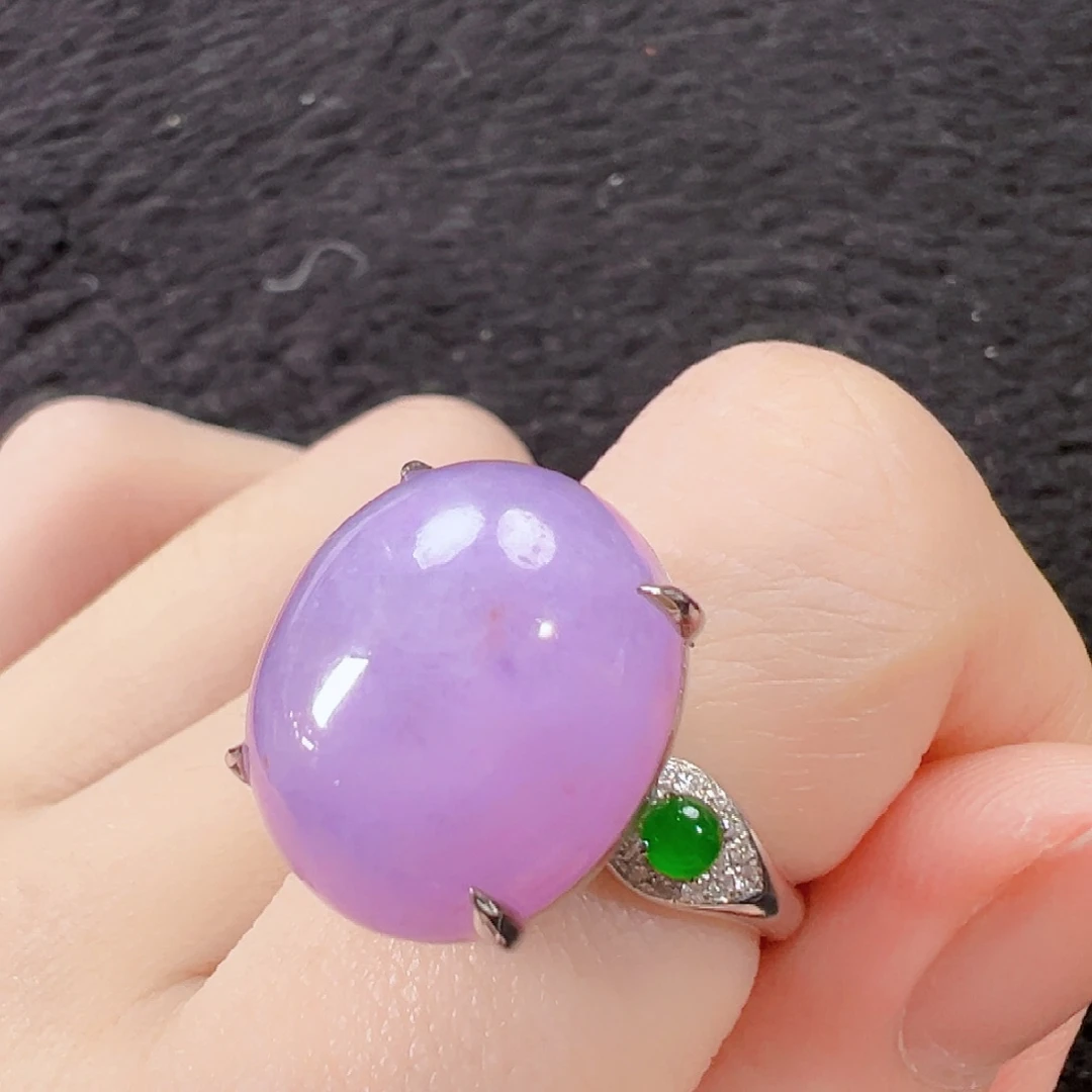 纤***艺翡翠18K金镶嵌戒指签收后24小时鉴赏期