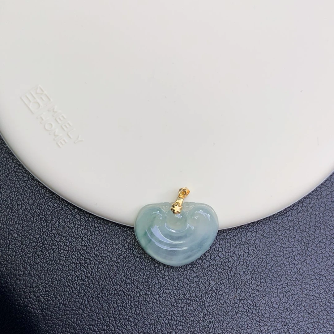 翡翠18K金镶嵌挂件48小时鉴赏期 退货不扣服务费