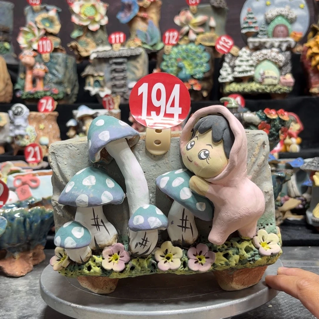 红陶米*?白狐花器多肉花盆