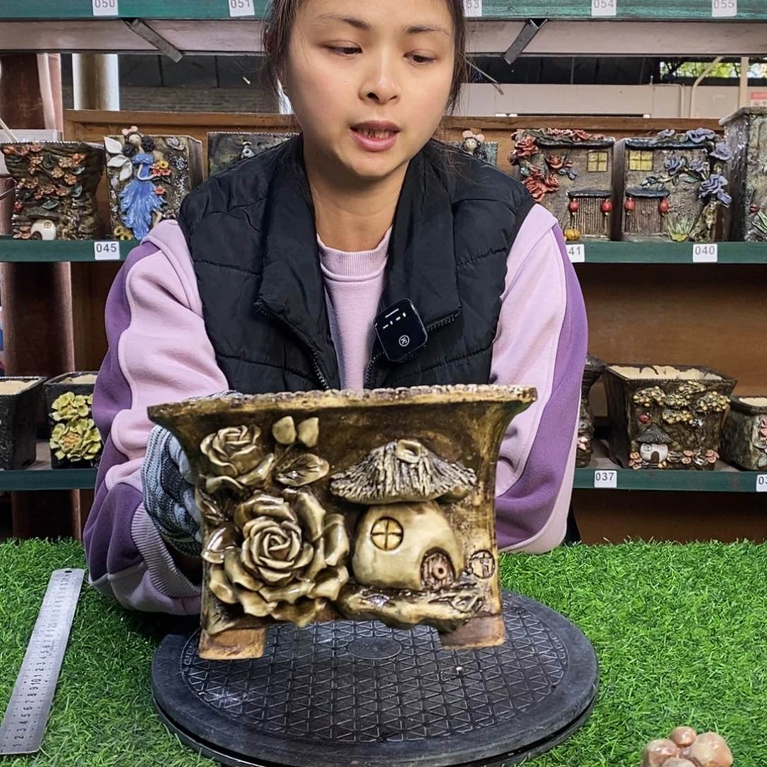 红陶青藤花器多肉花盆