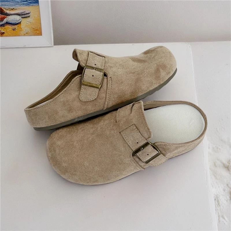 2025夏季新款勃肯鞋半拖女鞋宽头鞋子包头拖鞋复古博肯鞋子半托