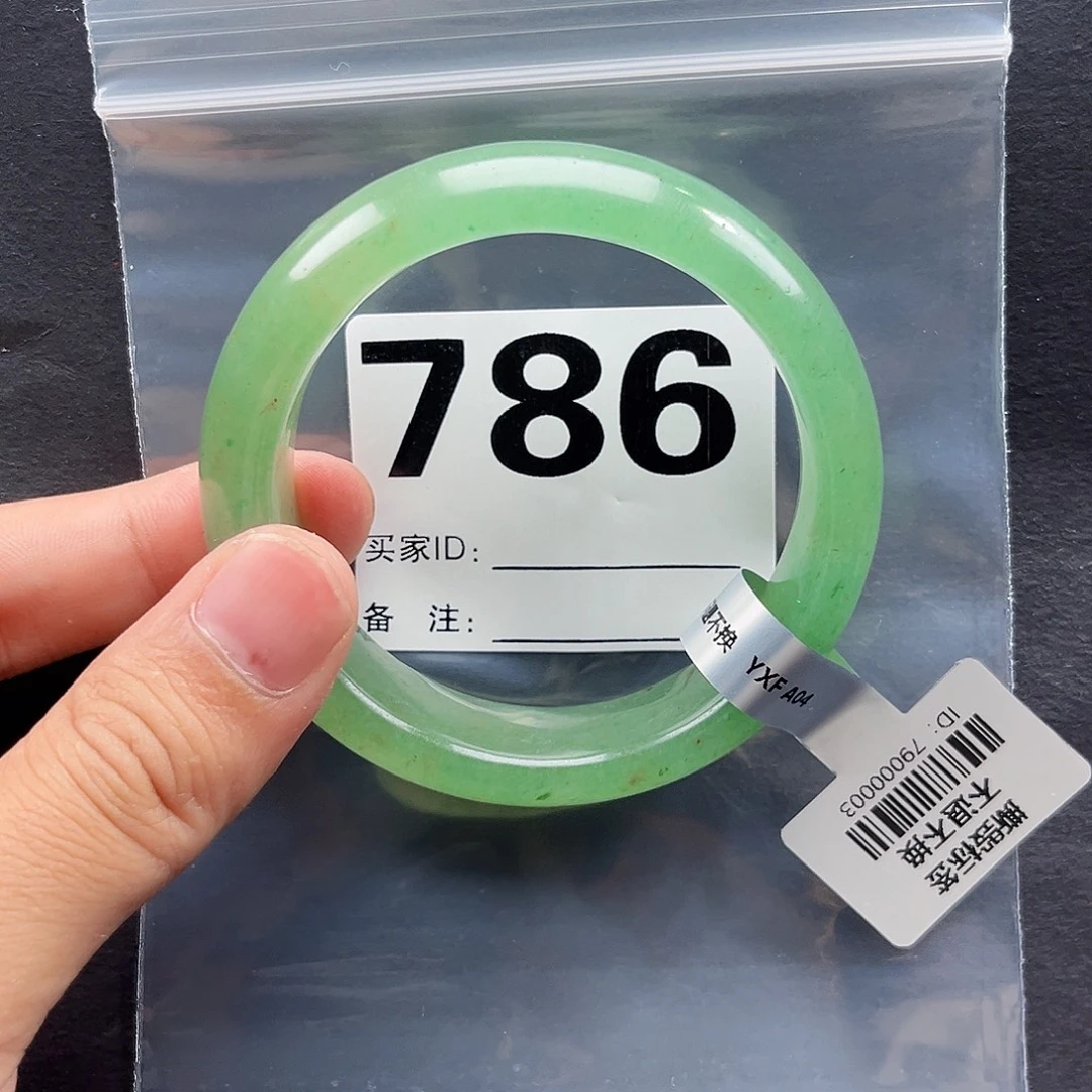 未镶嵌手镯石英质玉（非洲翠）786圈口5455