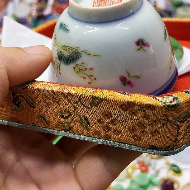 用***1青花手绘小主人杯子