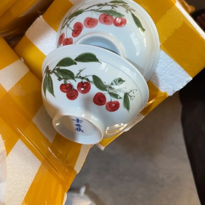 青瓷景德镇陶瓷两只米饭碗微瑕