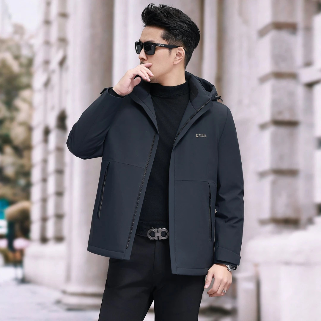 【短款鹅绒外套内胆可脱卸】24年新冬季新款保暖鹅绒服商务休闲男装