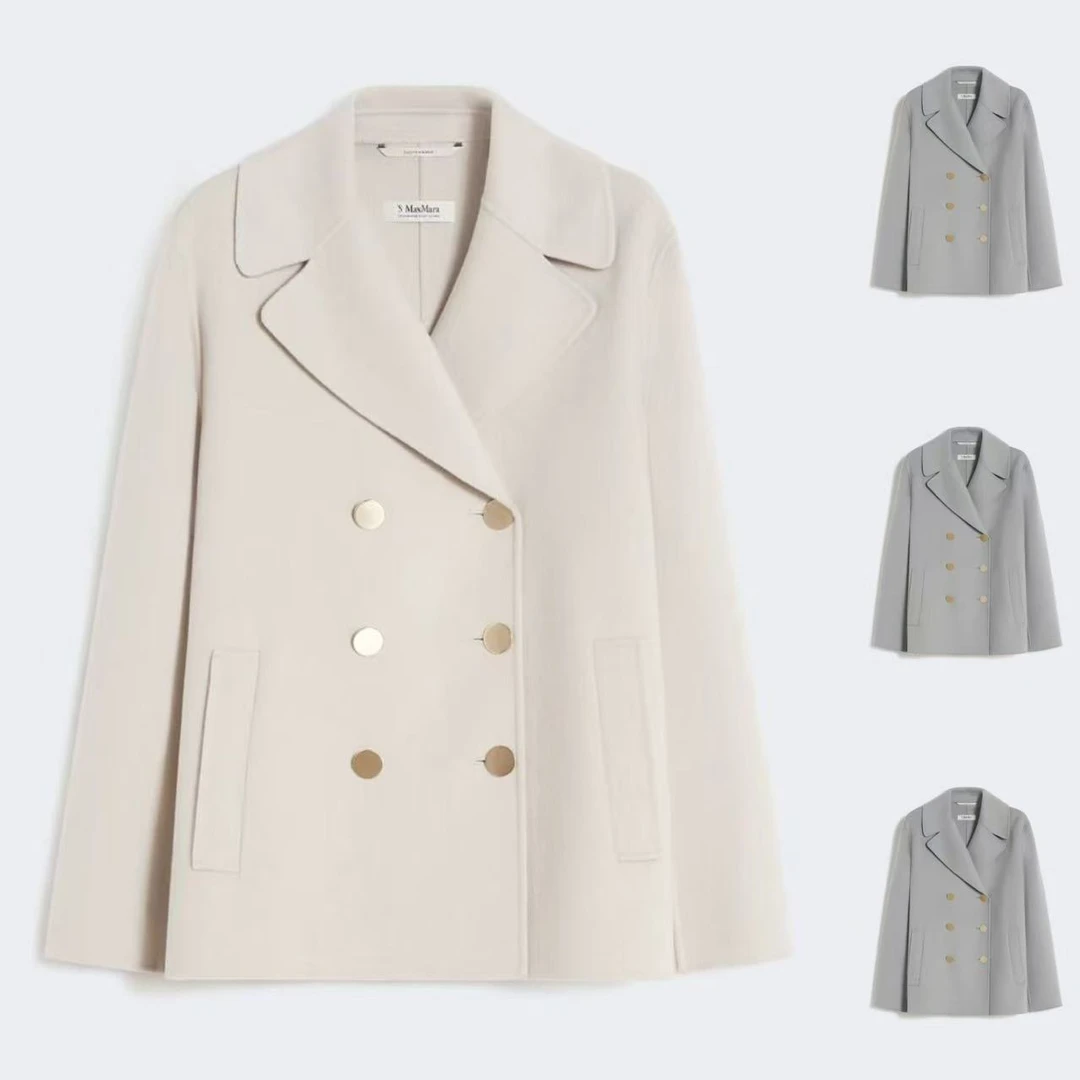 未使用 MaxMara S 26春夏新款 SMMMARGOT 羊毛双排扣短大衣外套