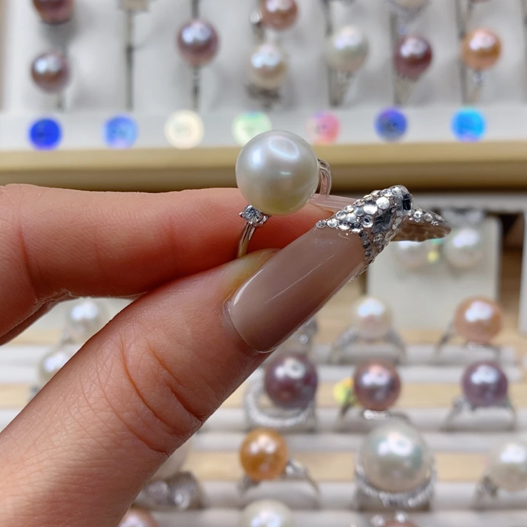 淡水珍珠戒指银S925镶嵌