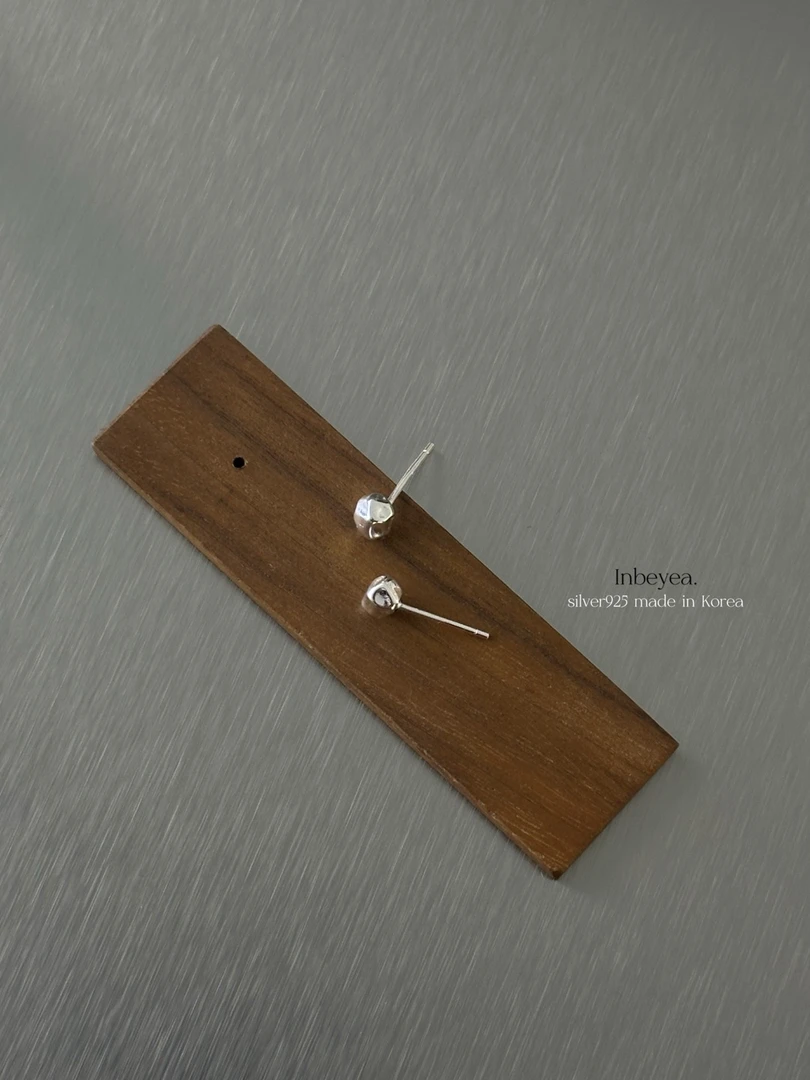 925银耳饰 肌理耳钉 通体银 31103