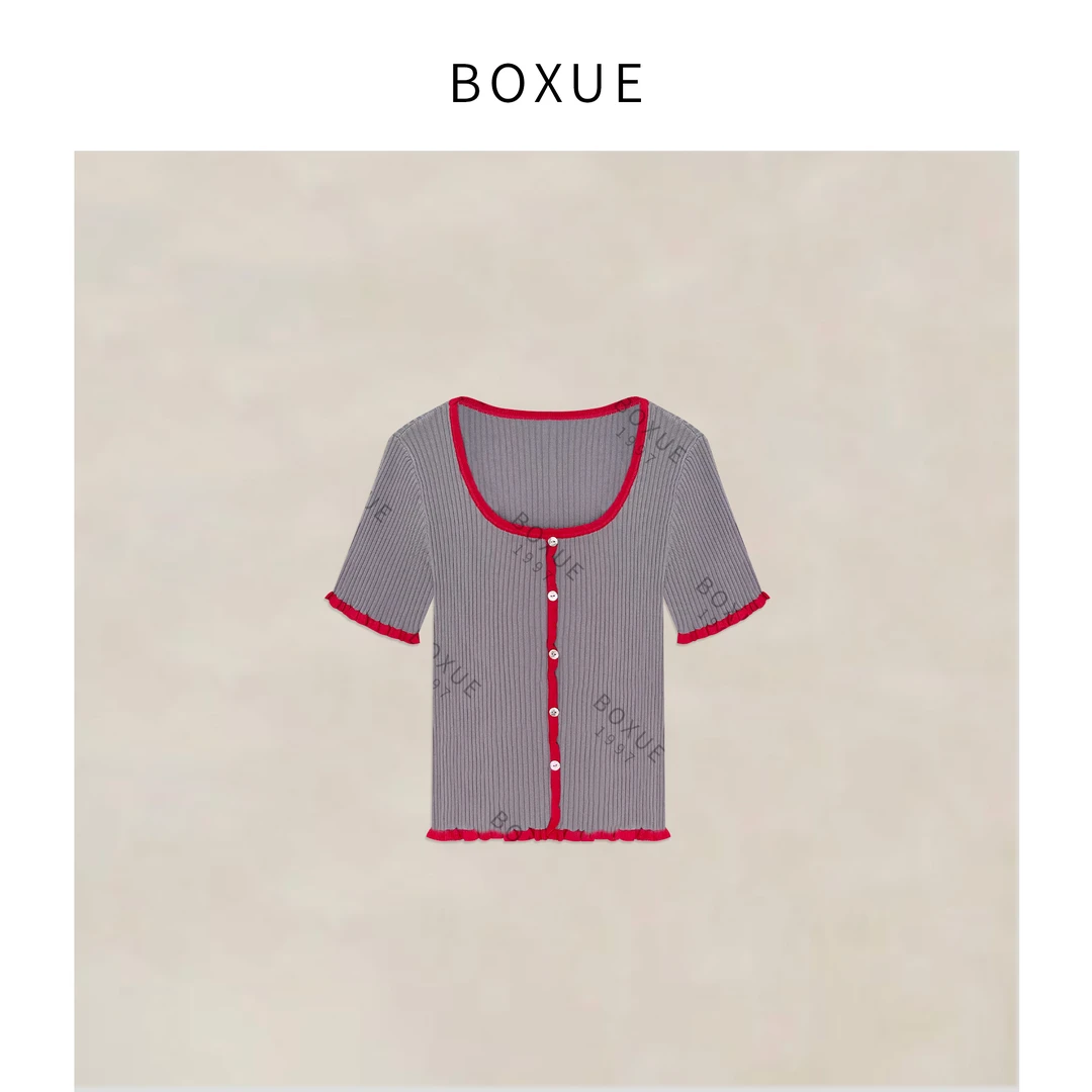 BOXUE“波普质感”2025春季新款高级感针织轻奢 外套#250414W1815