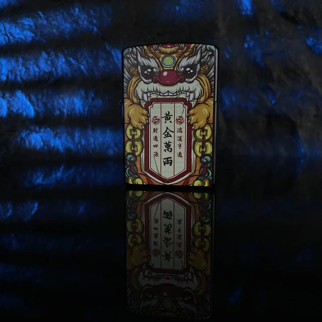 防风煤油打火机黄金万两经典节日礼物送男友  裸机无油