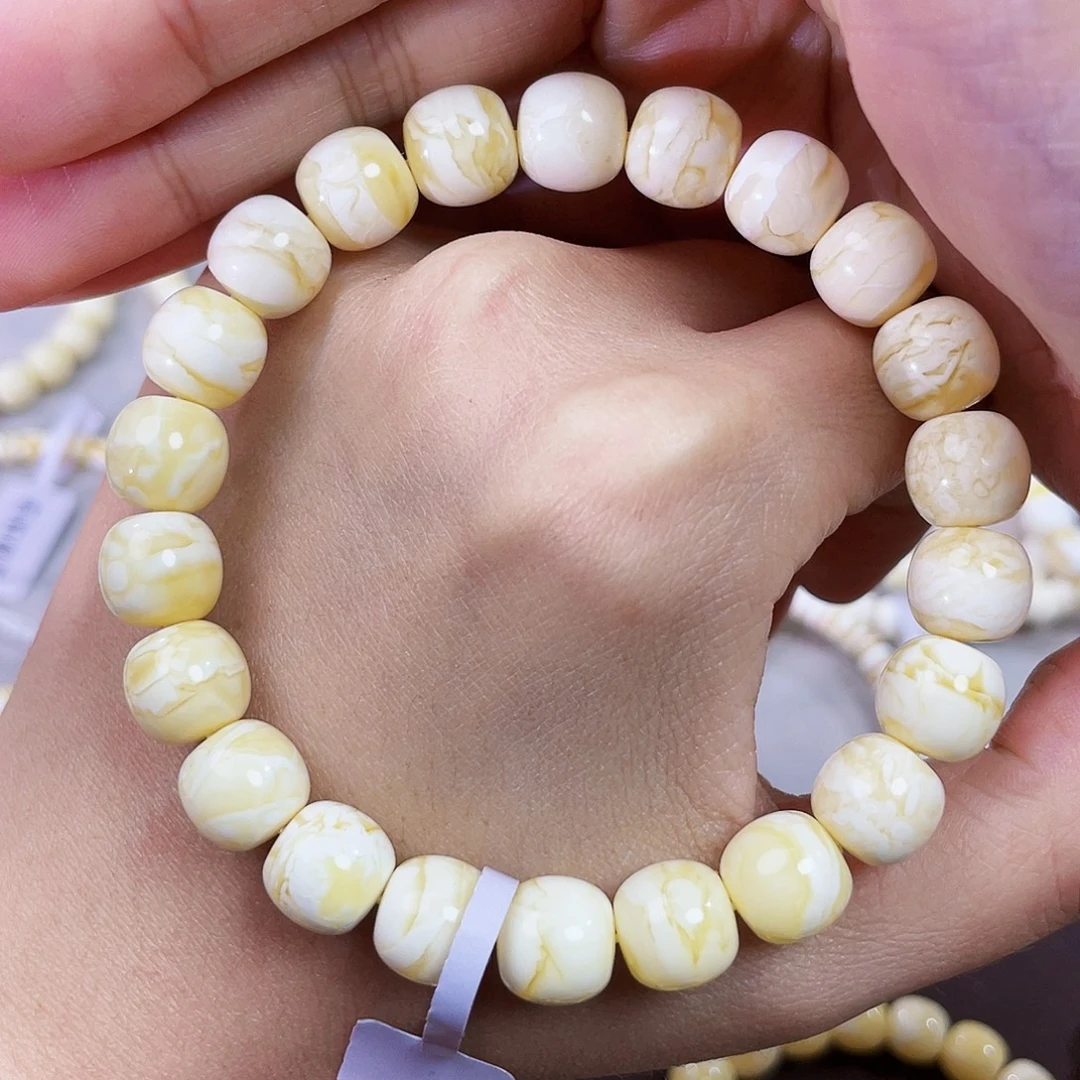 琥珀未镶嵌裸石10浓白虎皮妖花