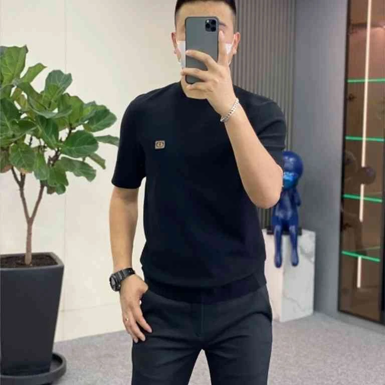秋冬季新品男士针织打底短袖修身时尚柔软舒适百搭高级感潮流轻奢