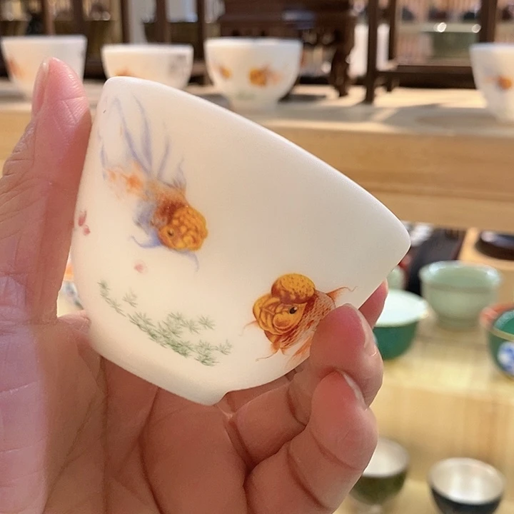 羊脂白玉瓷主人杯茶杯
