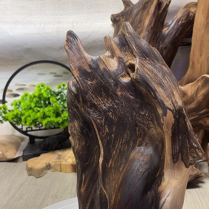 独***中木直播间木质摆件
