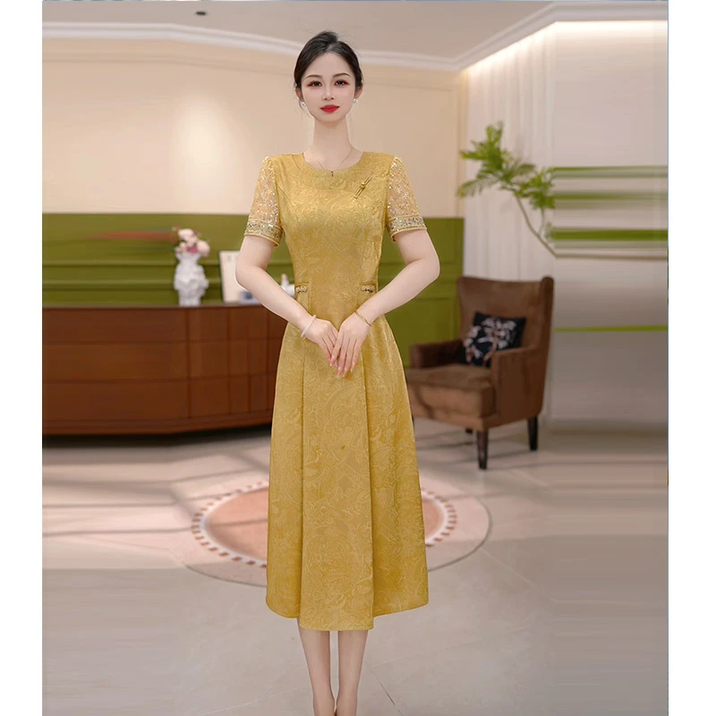 JG-25442 新款2025年夏季时尚气质优雅显瘦连衣裙 M-4XL