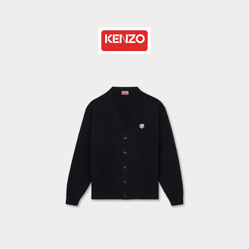 KENZO 25春夏新品 男士经典老虎图案休闲羊毛针织衫外套