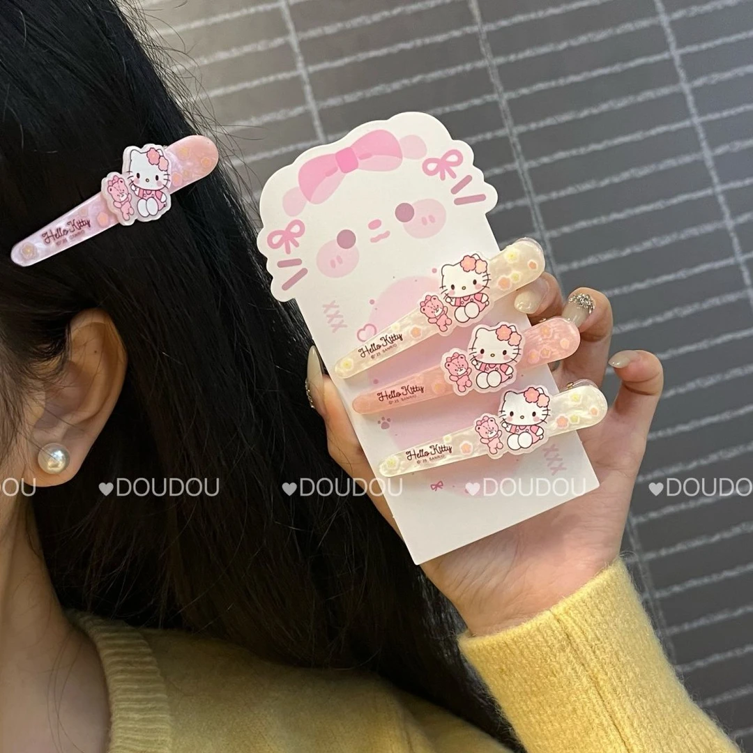 可爱hello kitty猫鸭嘴夹卡通小熊少女心刘海夹甜美ins风发夹