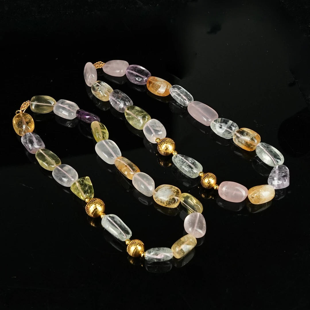 R*《莫兰迪色》水晶原石项链@HMG60050705@多样性发其一