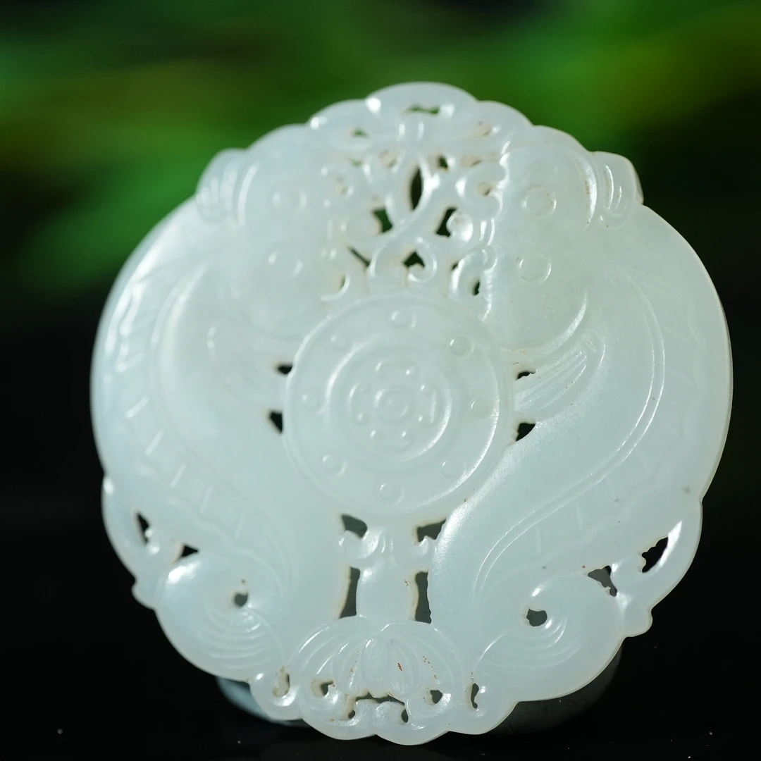 清代和田玉双鱼纹玉璧【华豫之门】LFJ250117030