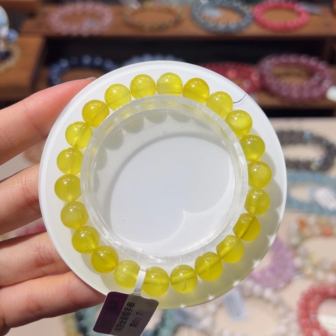 葡萄石未镶嵌手串8m福利高货金葡萄石