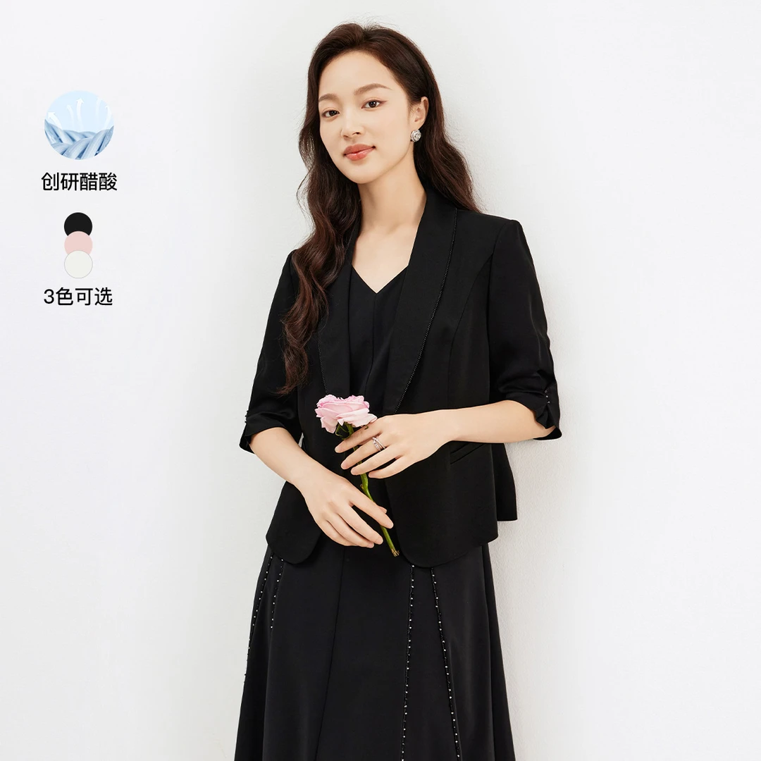 【晨粉专享价】珂莱蒂尔时尚收腰气质休闲百搭西装女KA02047A1