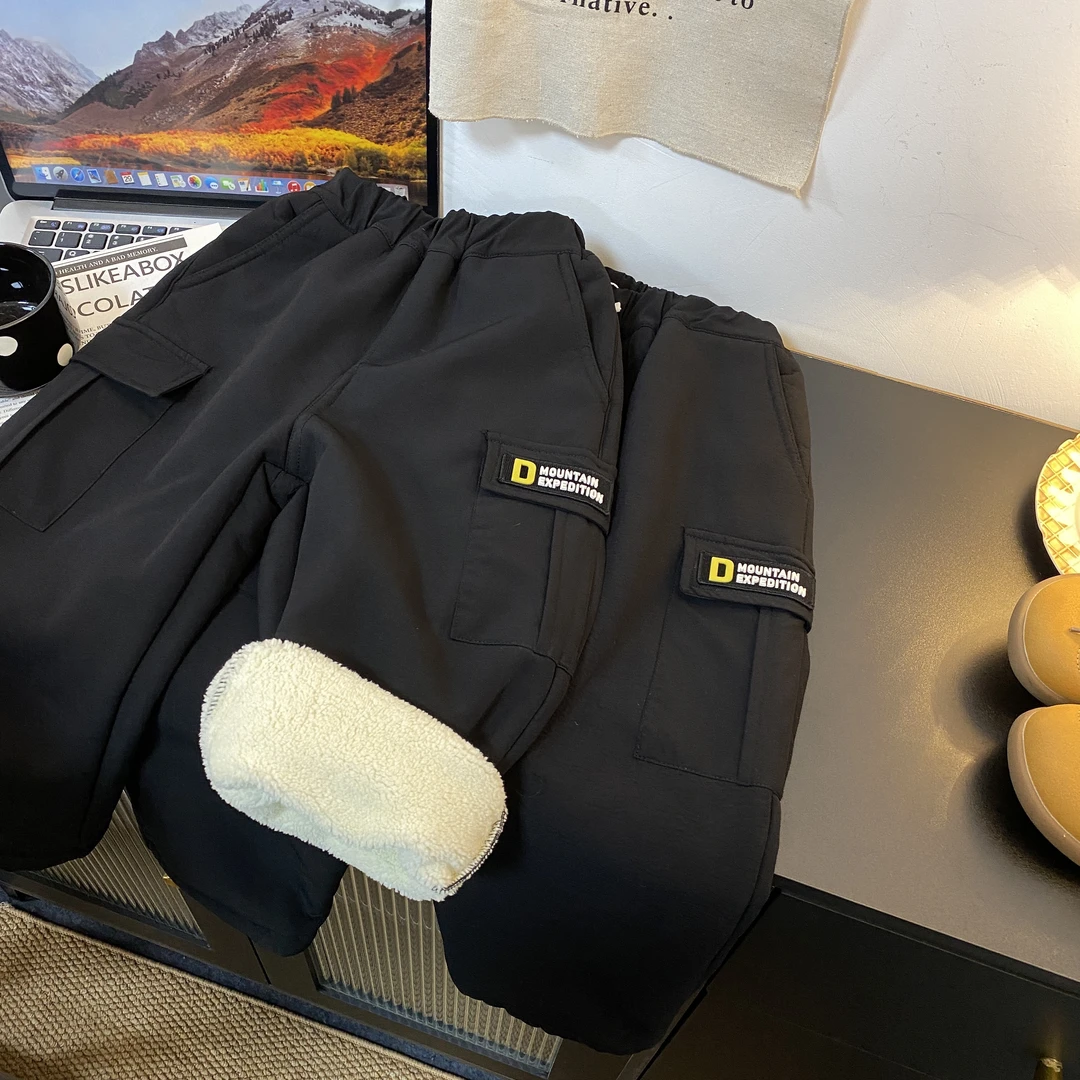 2362秋冬男女童休闲潮流百搭洋气流行加绒直筒裤