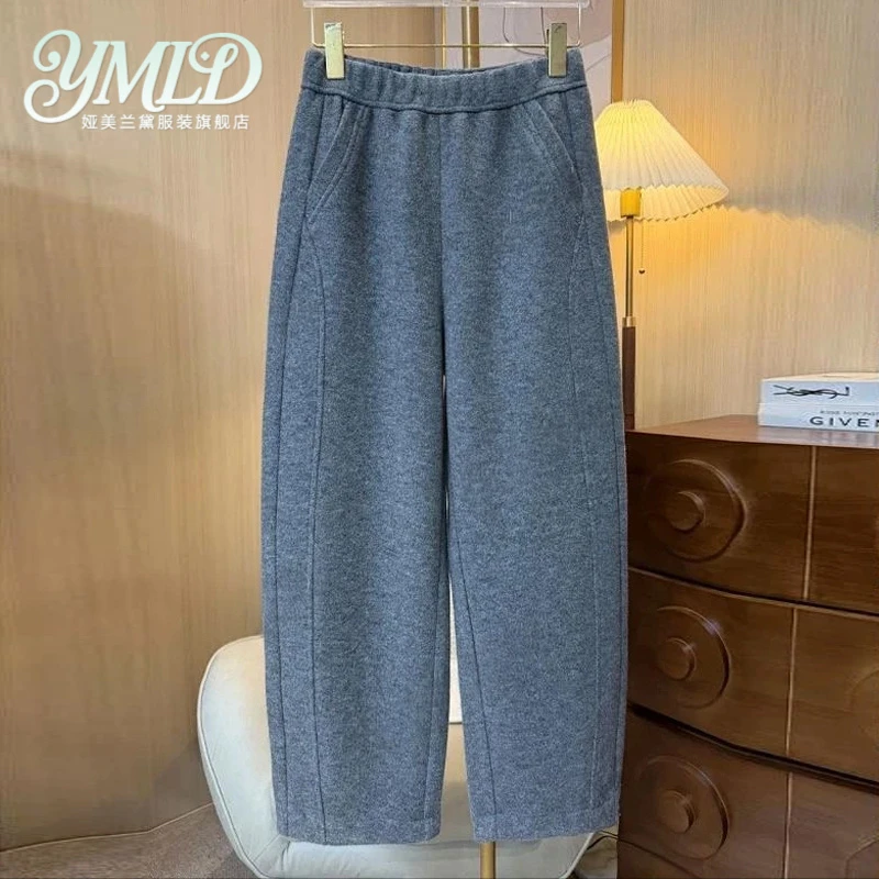 【澳毛】绵羊毛弯刀直筒裤2026冬新款九分加厚保暖显瘦休闲裤女裤