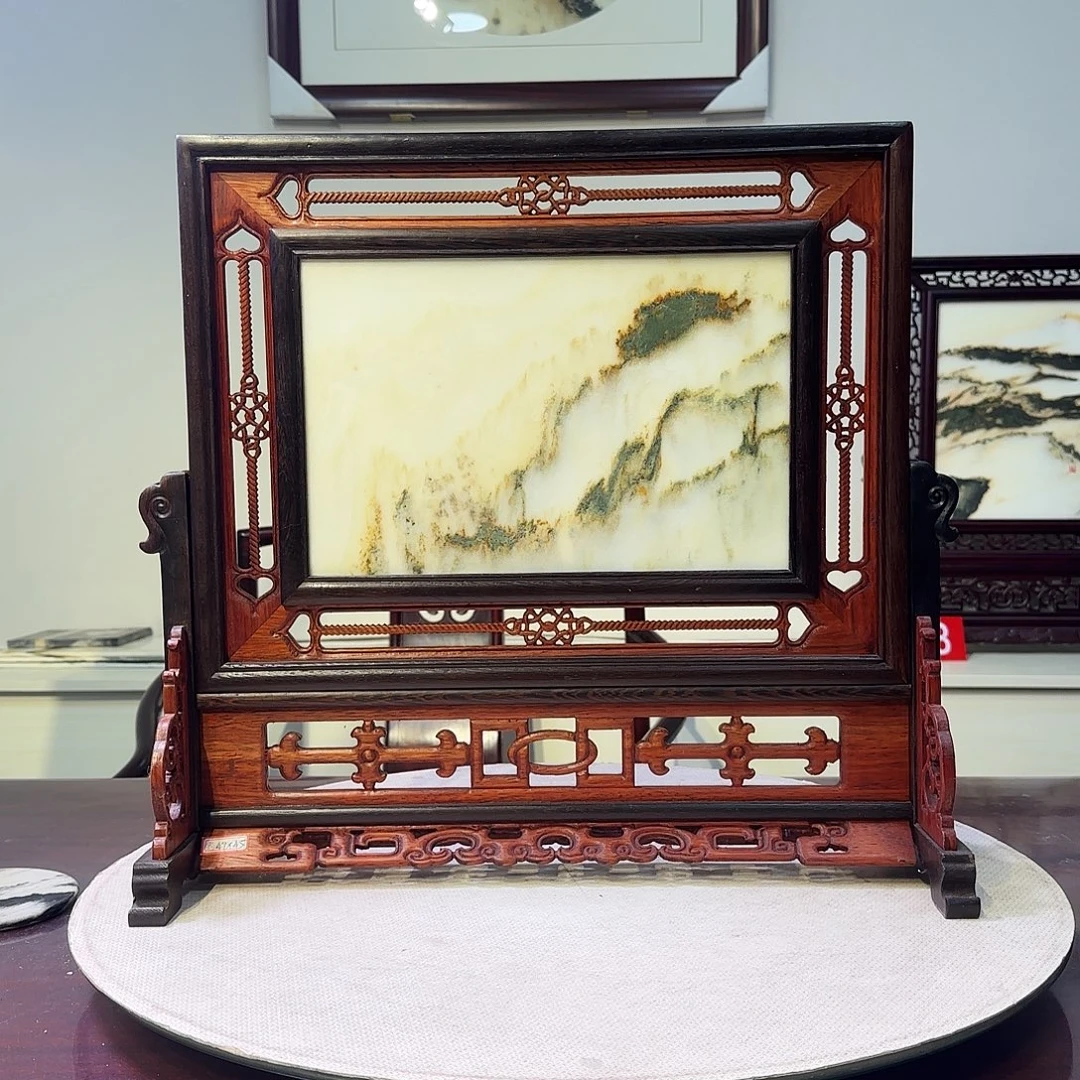 石材天然大理石画屏风49×45