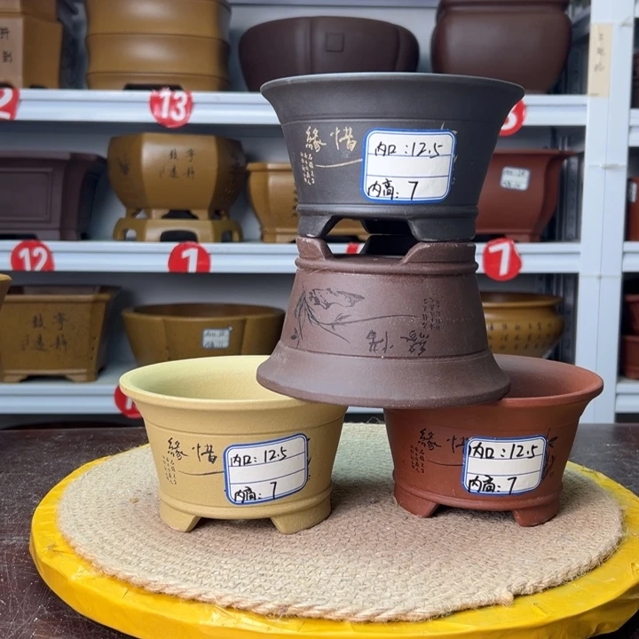 花盆紫砂蛇年大吉