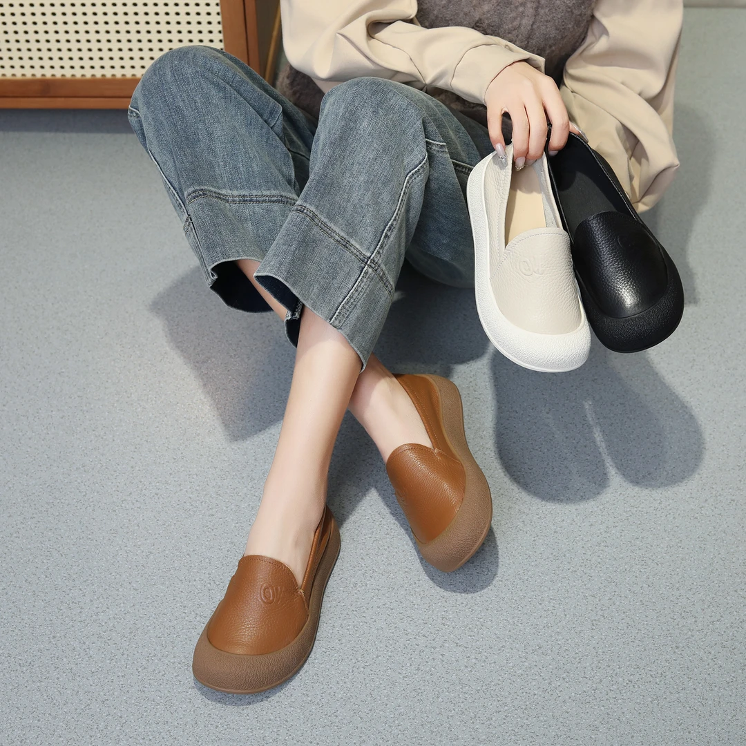 2836新款软底舒适百搭时尚一脚套妈妈鞋