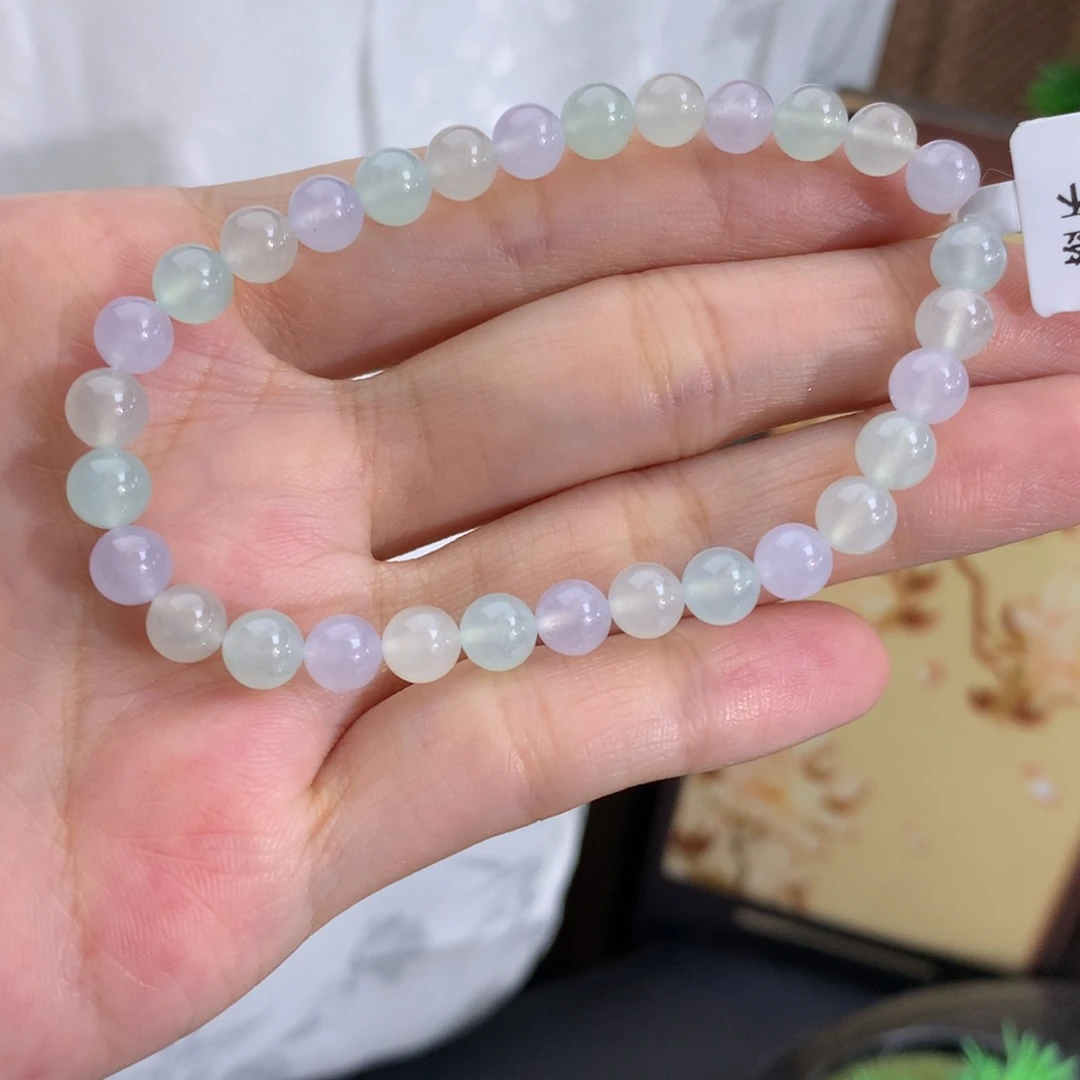 翡翠未镶嵌手串卡6冰胶马卡龙手串