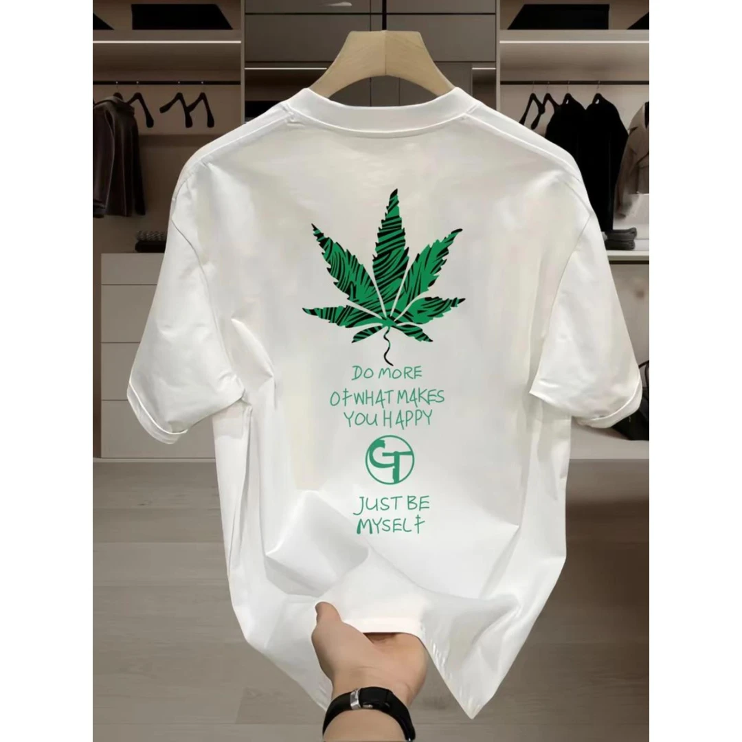 官方正品重磅纯棉短袖T恤青年男女款2025夏季新款宽松圆领上衣服