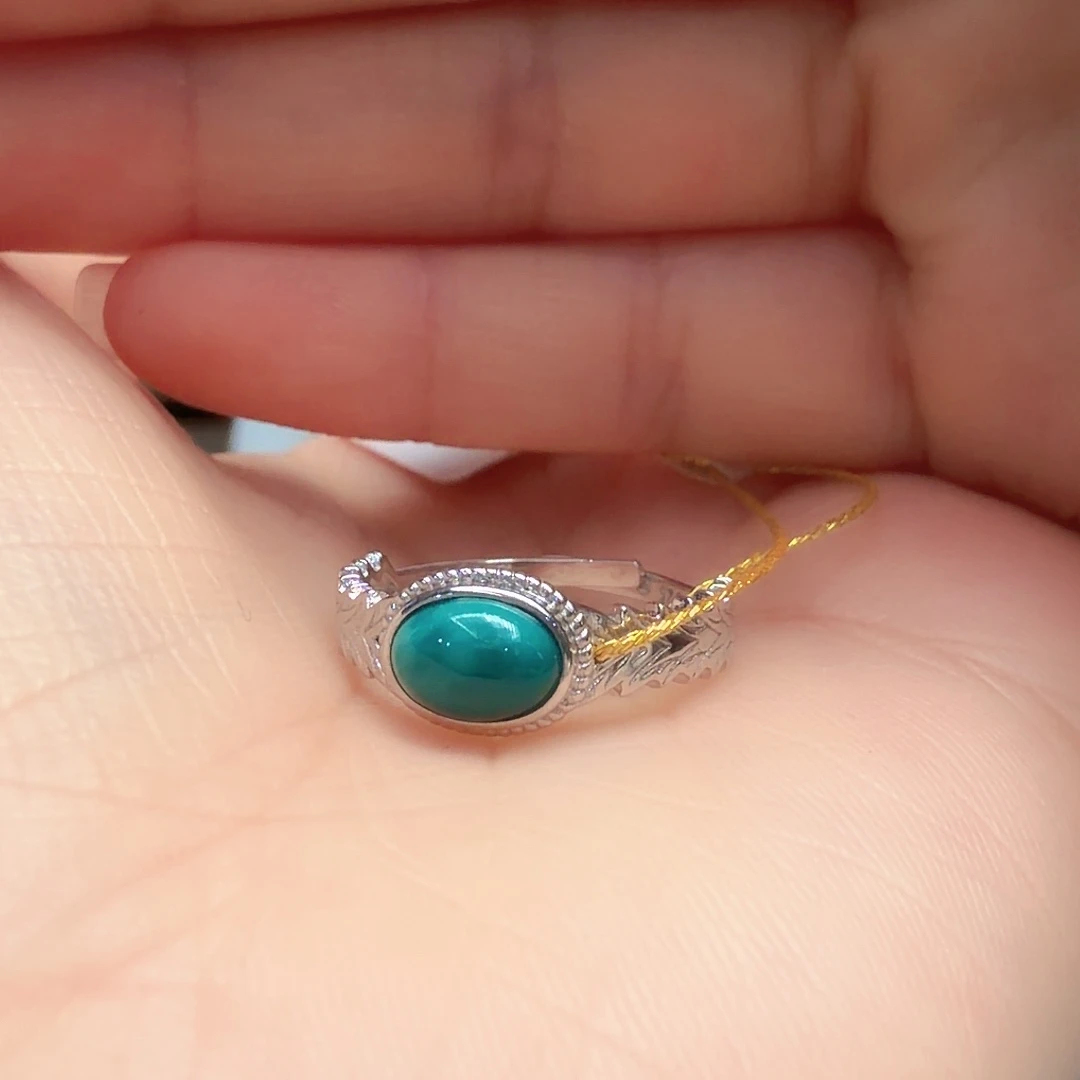 绿松石银S925镶嵌戒指