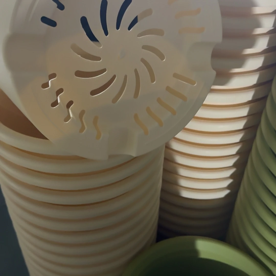 四季6号5个米黄色的花盆