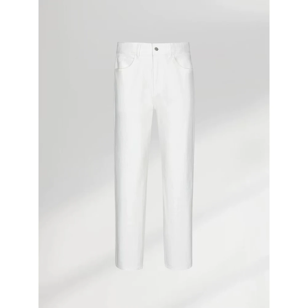 【高端系列】秋冬款 简单净板小直筒白牛仔裤#2053款