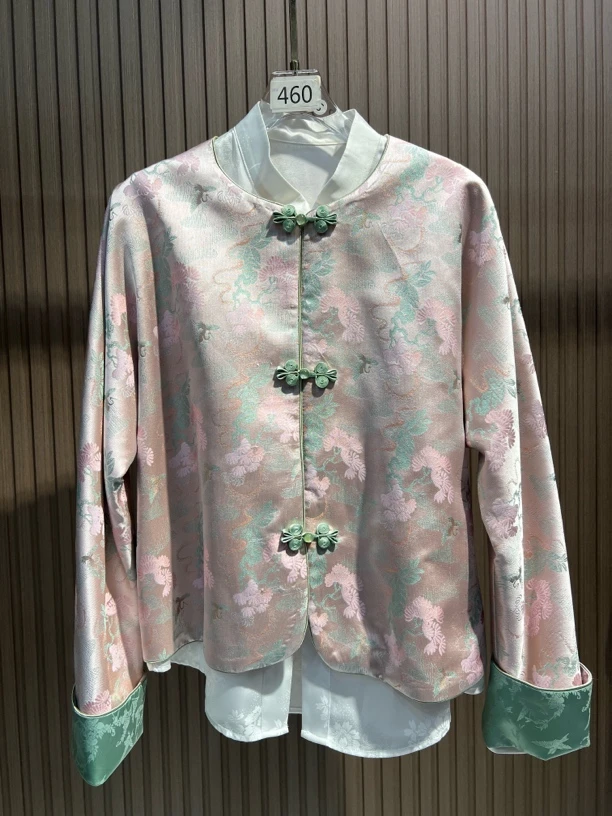 2655粉色提花衬衫