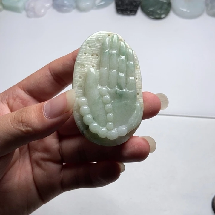 翡翠未镶嵌颈饰佛手13
