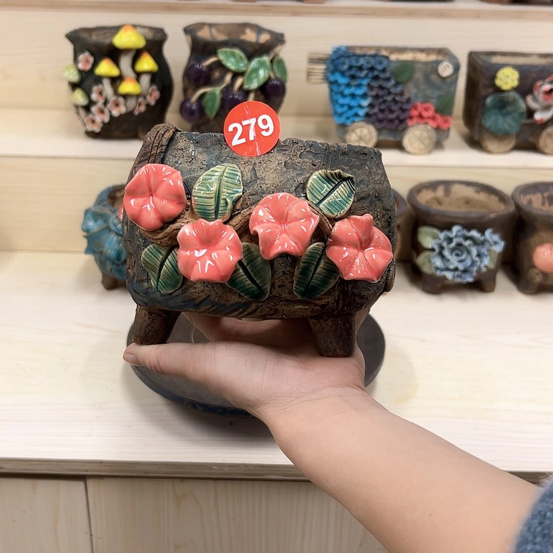 紫砂花盆279号内口11外高12