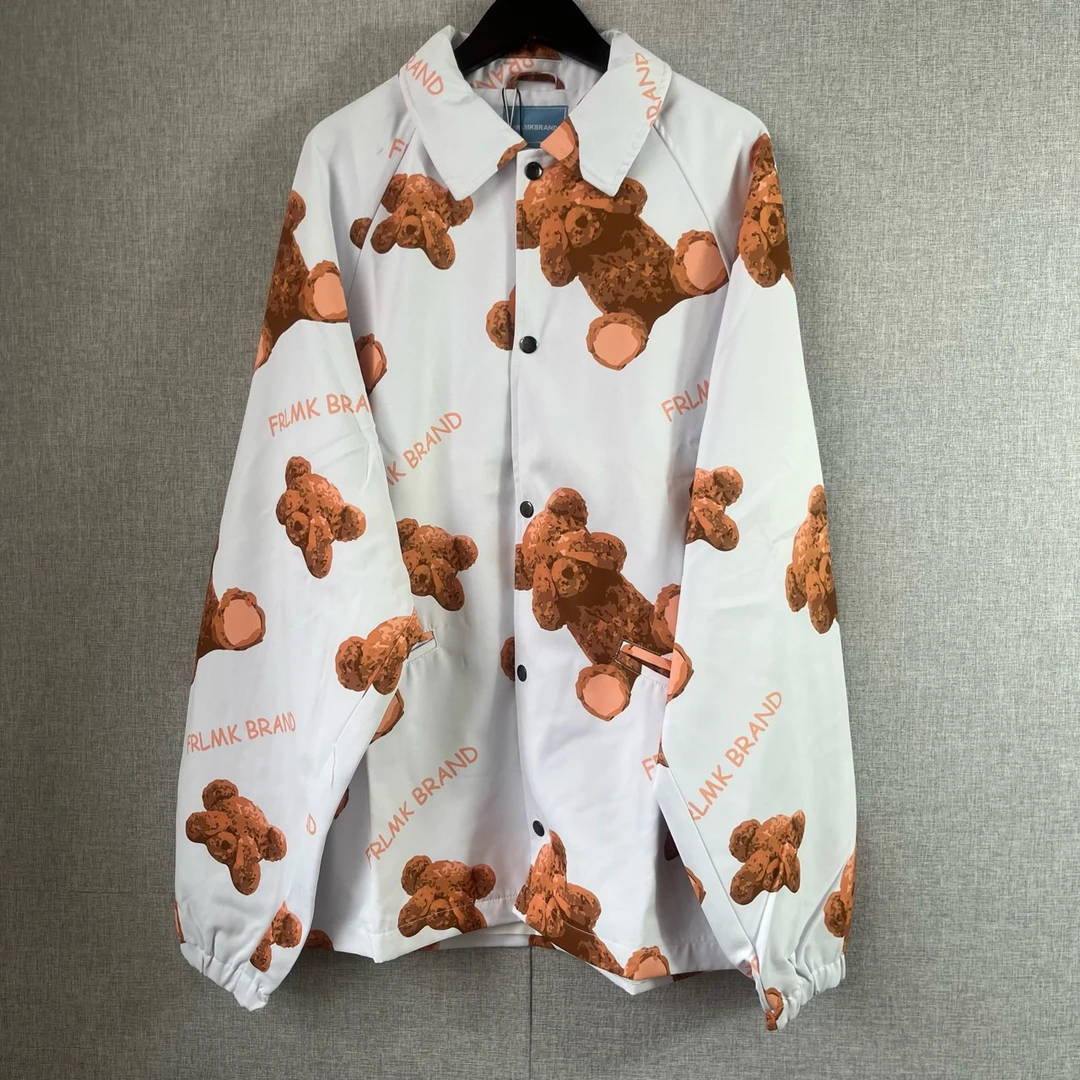 FRLMK 满印小熊宽松夹克 绿色 白色