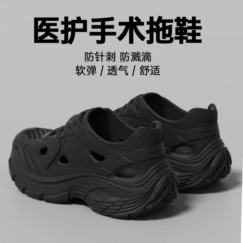 医用洞洞鞋女士夏季外穿2025新款厚底耐磨防滑防臭透气手术室拖鞋