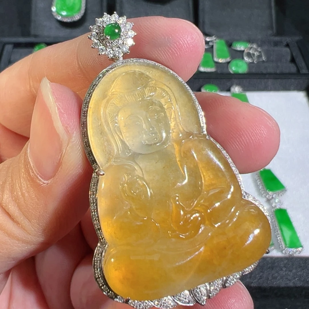 【闪购商品】翡翠吊坠(不含链)18K金镶嵌