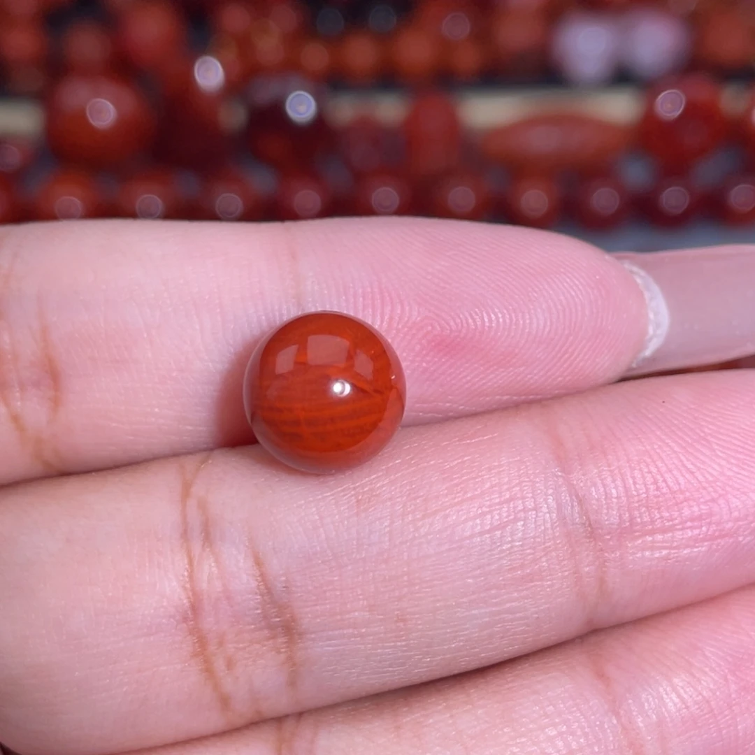 南红玛瑙未镶嵌瓦西圆珠卡10.3