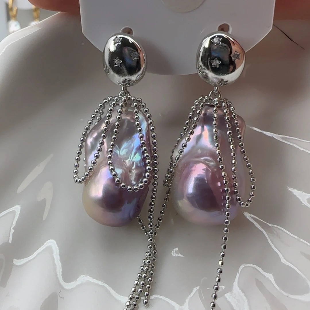 淡水珍珠耳饰合金十*