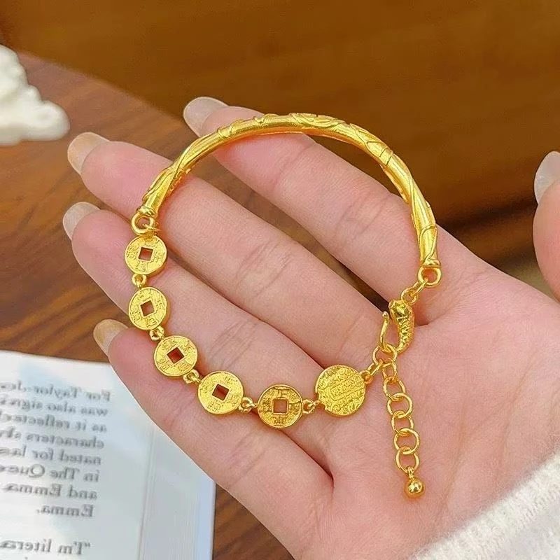 【专柜同款】小号五帝钱半镯手链 原料手工制作 轻奢气质精美时尚