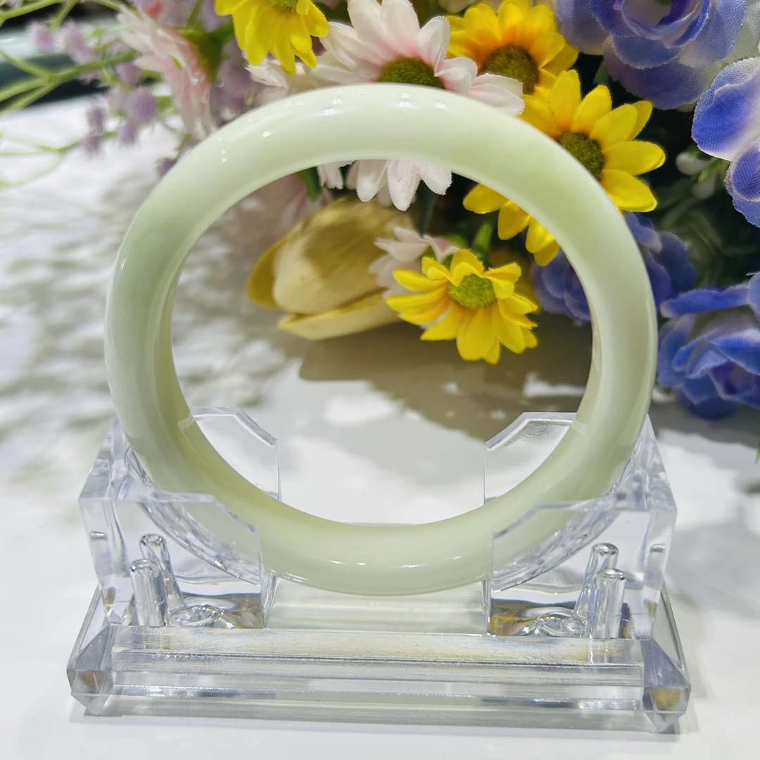 蓝田玉翠色玉镯58圈专柜正品送证书蓝田光华玉器长官方店1480